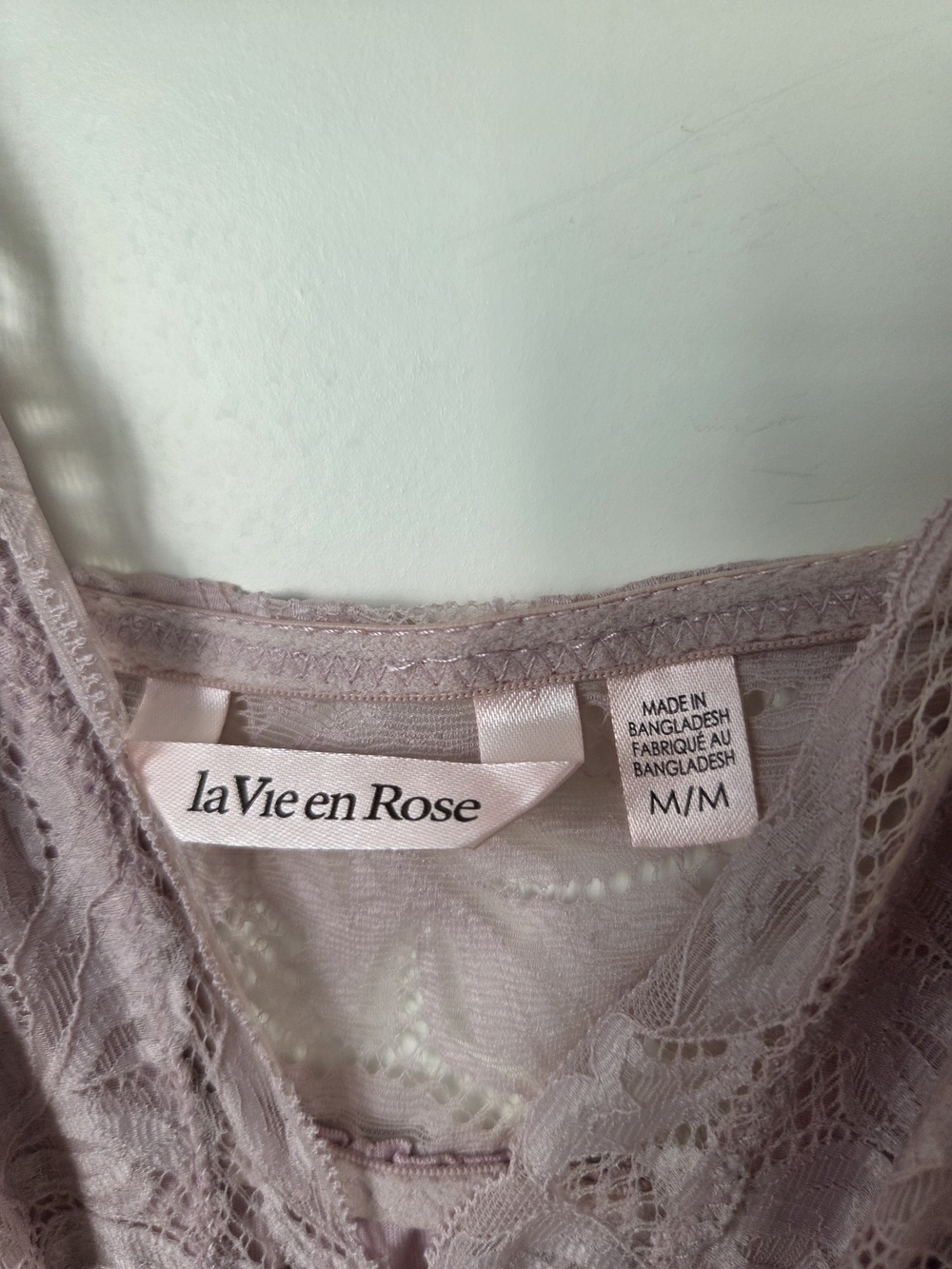La Vie En Rose Lace-Trim Chemise in Light Pink - Picture 3 of 3